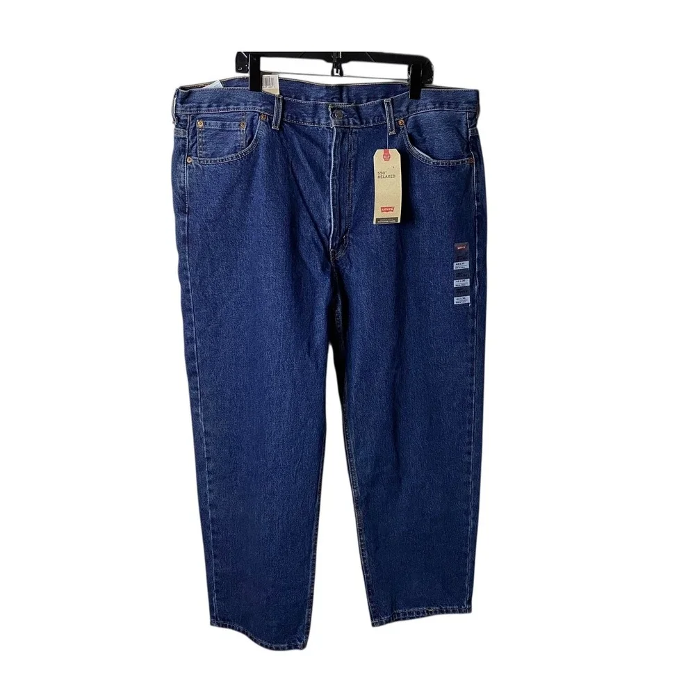 Levi's 550 Mens Blue Relaxed Fit Tapered Leg Jeans Size 44x30 Big & Tall New NWT